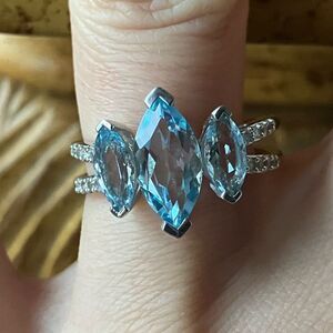 Sky Blue Topaz Sterling Silver Ring Size 8